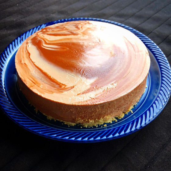 チョコミントのレアチーズケーキ