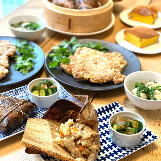 台湾食べ歩き！　ちまき／台湾フライドチキン／台湾カステラ