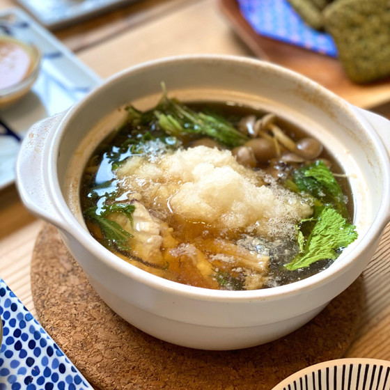 ぶりと水菜のみぞれ鍋