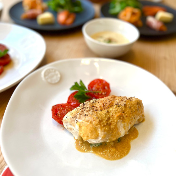 スタッフドチキンのオーブン焼き