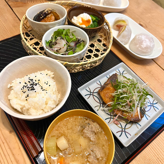 【オンライン】　秋のおうちごはん　お魚のおかずとフルーツ大福
