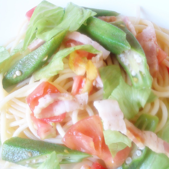 夏野菜の冷製パスタ