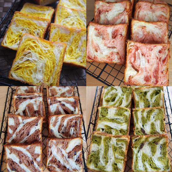 冬期限定 デニッシュ食パン プレーンとマーブルの2種レッスン
