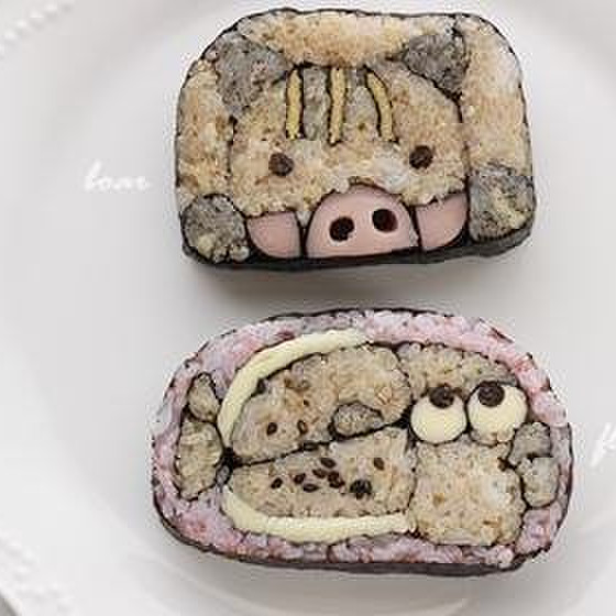 イノシシさんとヒラメのデコ巻き