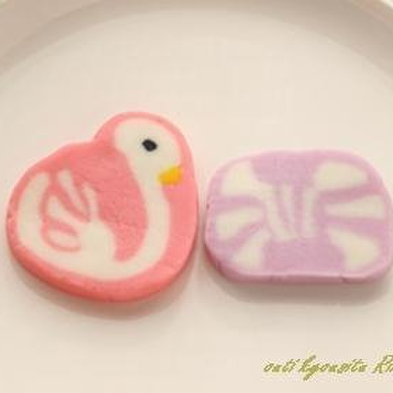 白鳥＆たばね（結び模様）デコもち