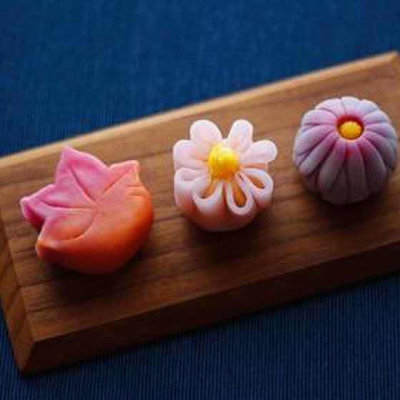 秋の練り切り教室：モミジ・まさり草・へら切菊