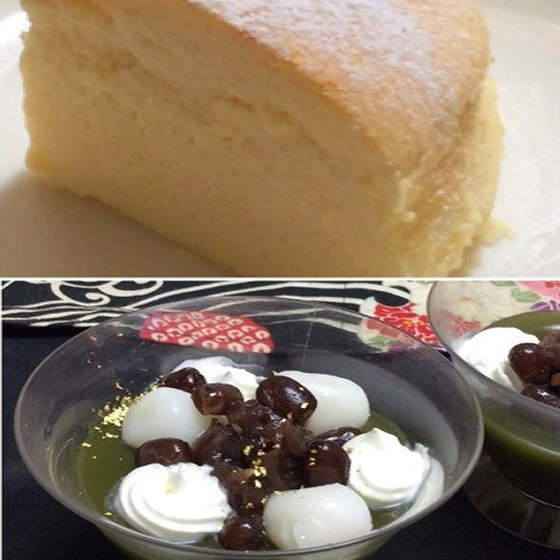 スフレチーズケーキ＆抹茶白玉ゼリー
