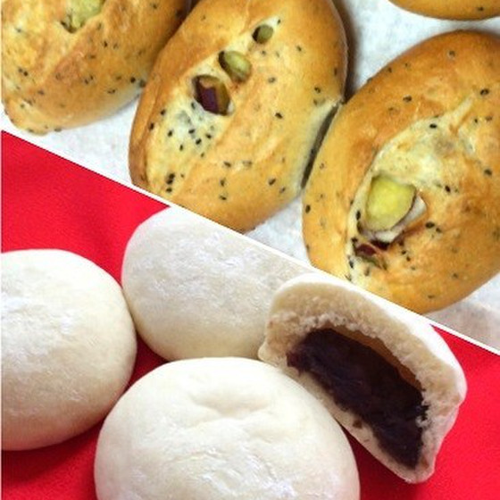 さつまいもとごまのクッペ＆大福みたいなあんパン