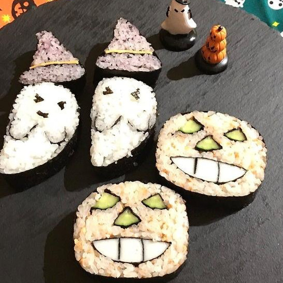 ハロウィンの飾り巻き寿司◆ジャックオランタン&お化けちゃん◆