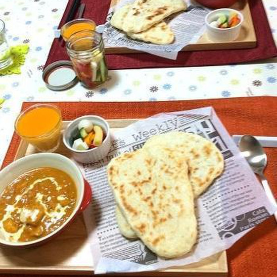 手作りナンとチキンバターカレー