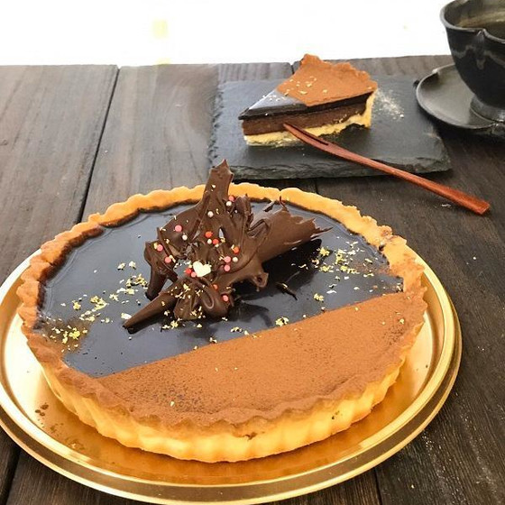 バレンタイン　チョコタルト＆ハートの絞り出しクッキー