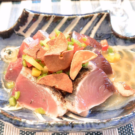春野菜で旬のかつおを彩りに！