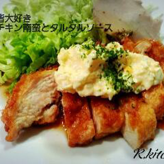 皆大好きチキン南蛮と明太子ポテトサラダ　ひじきの煮物