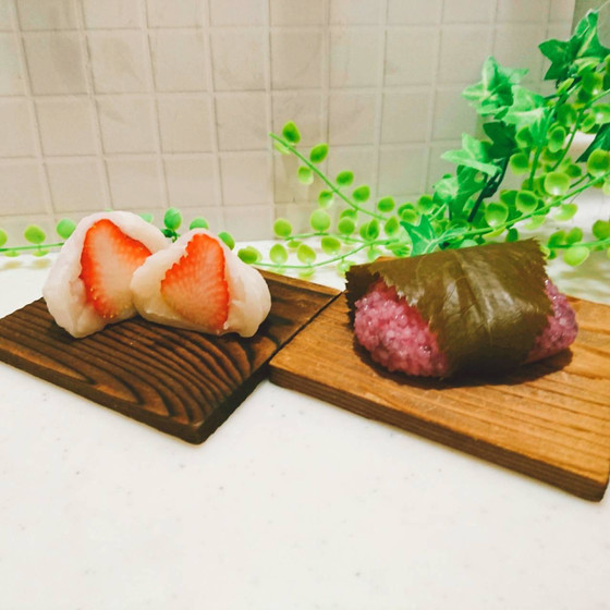 雛祭り春の和菓子★苺大福＆桜餅　お持ち帰りレッスン　ランチ付