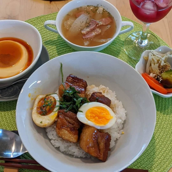 圧力鍋レッスン《とろける豚の角煮と煮玉子で角煮丼＆プリン》