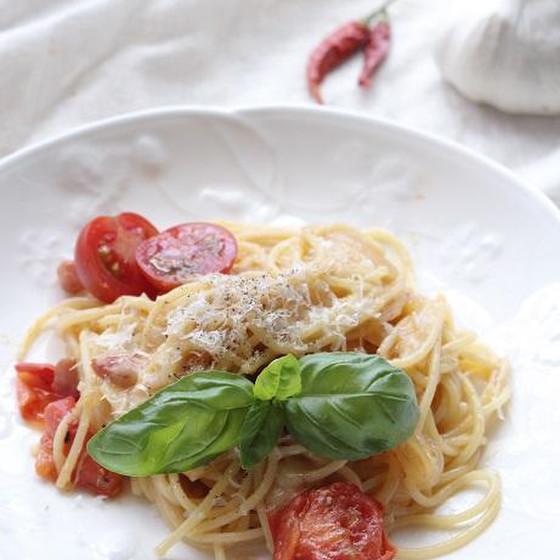 【オンラインレッスン】お手軽パスタランチ　新玉ねぎのペペロンチーノ