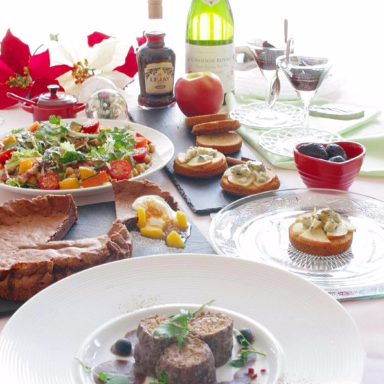 華やかXmasレッスン♡ブルゴーニュ　料理3品＆デザート2品