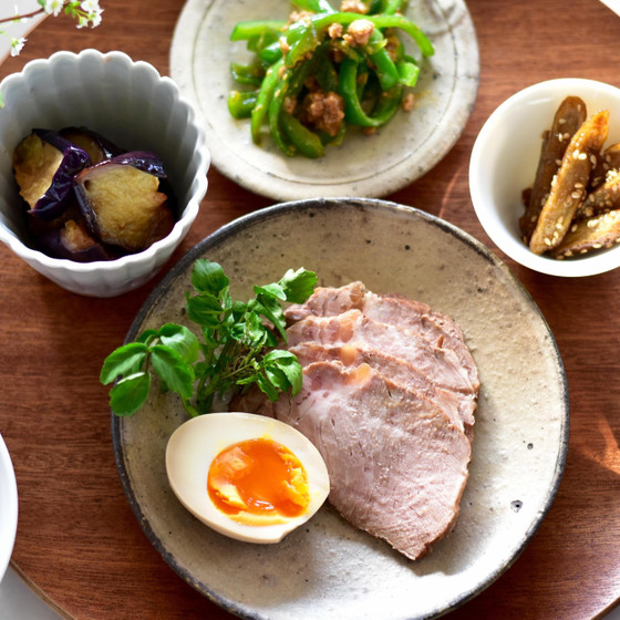 簡単だから何度でも　お弁当に使えるお惣菜　煮豚煮卵、肉味噌等