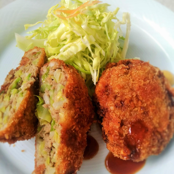 4月ご飯レッスン『春の食卓～キャベツたっぷりメンチ』
