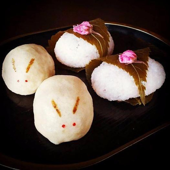 春の和菓子！うさぎ饅頭＆道明寺のさくら餅