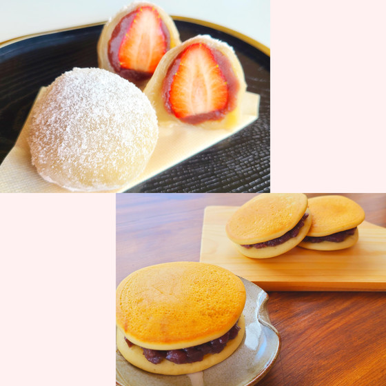 春の和菓子！いちご大福＆米粉のどら焼