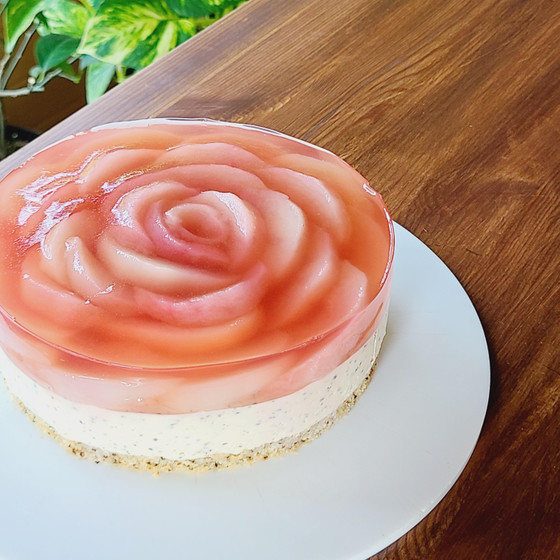 桃と紅茶の豆乳ヨーグルトムースケーキ