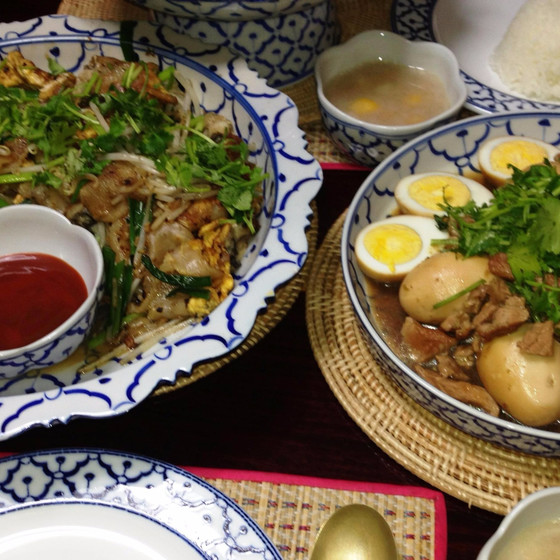 子連れＯＫ！タイ料理初級 牡蠣のお好み焼き＆角煮＆白玉団子