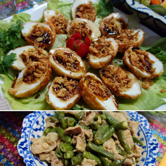 子連れでタイ料理！揚げ卵の甘酢ソースがけ＆豚肉のハーブ炒め