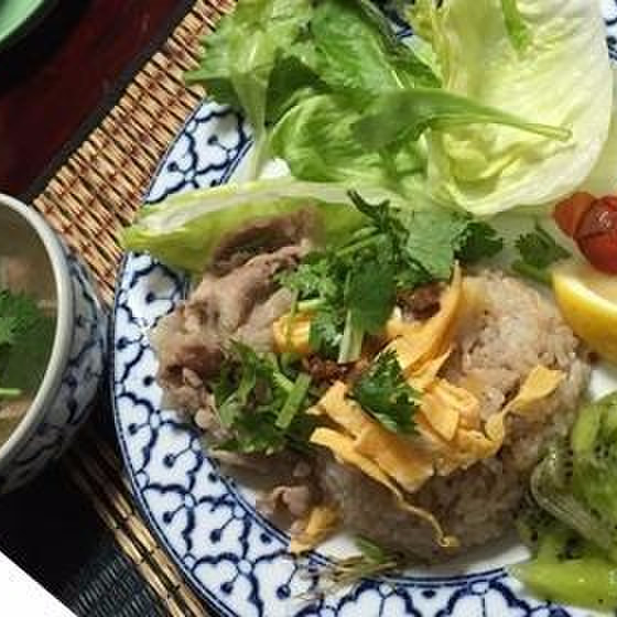 子連れでタイ料理！キュウリの肉詰めスープ＆ガピチャーハン