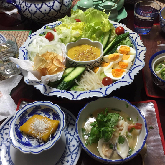 夜レッスン！ 贅沢魚介お粥＆南タイのディップ＆カボチャプリン