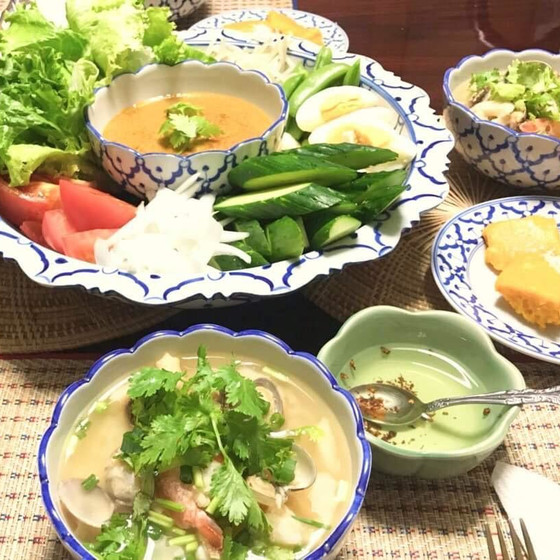 子連れＯＫ！贅沢魚介お粥＆南タイのディップ＆カボチャプリン