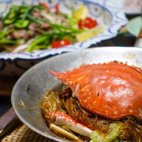 ☆一番人気☆タイのローストビーフサラダ＆蟹の春雨蒸し