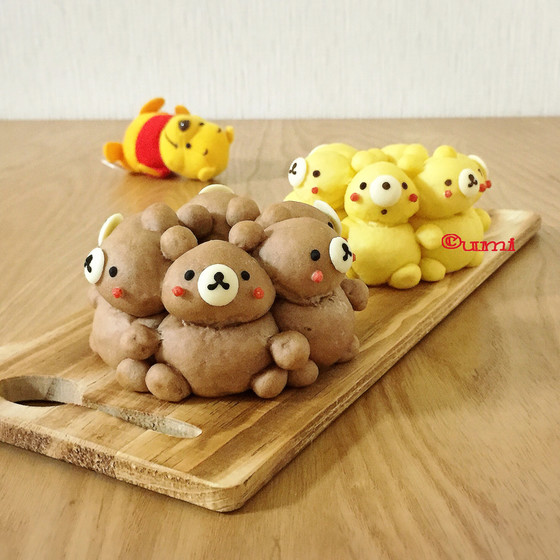 カラフルくまさんの3Dちぎりパン