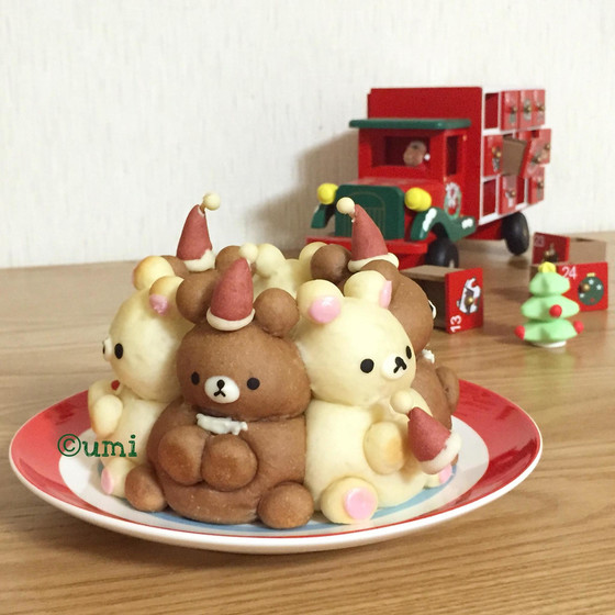 ラブリークリスマス♡コグマちゃん達の3Dちぎりパン