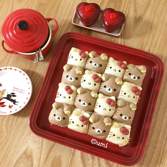 ネコさんクマさんのちぎりパン
