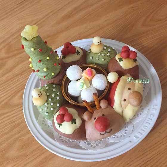 ハッピークリスマス☆エンゼル型のちぎりパン