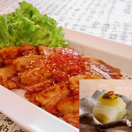 韓国料理　柚子白菜漬けお持ち帰り＆甘辛サムギョップサル