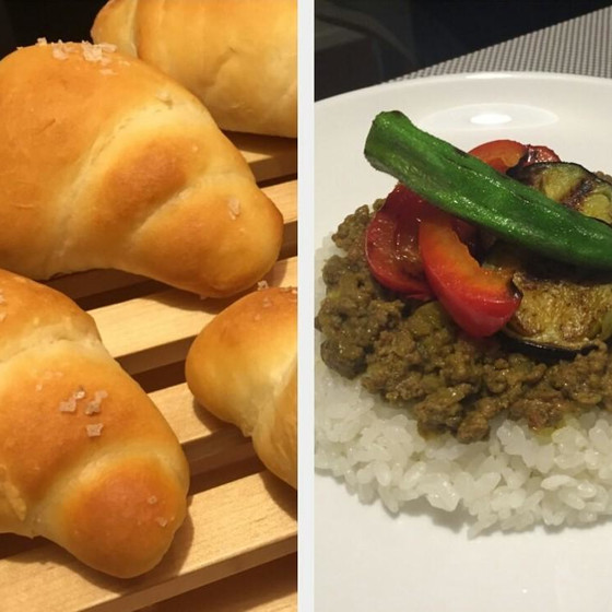 教室で作って家族にお持ち帰り！！ 塩パン＆キーマカレー