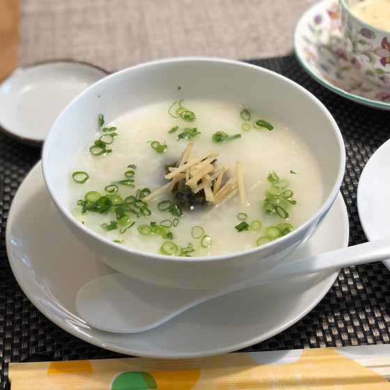 小籠包作りを頑張ったご褒美は、中華粥♡