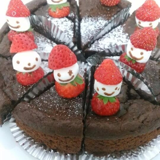 クリスマス　サンタのガトーショコラ