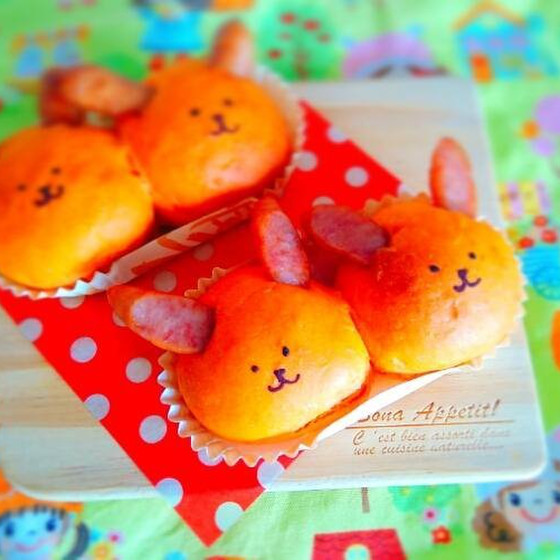 仲良しウサギのちぎりパン