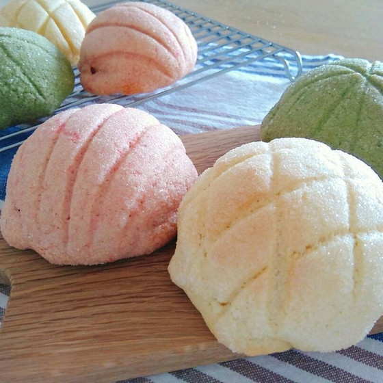 カラフル3色メロンパン・お手軽版