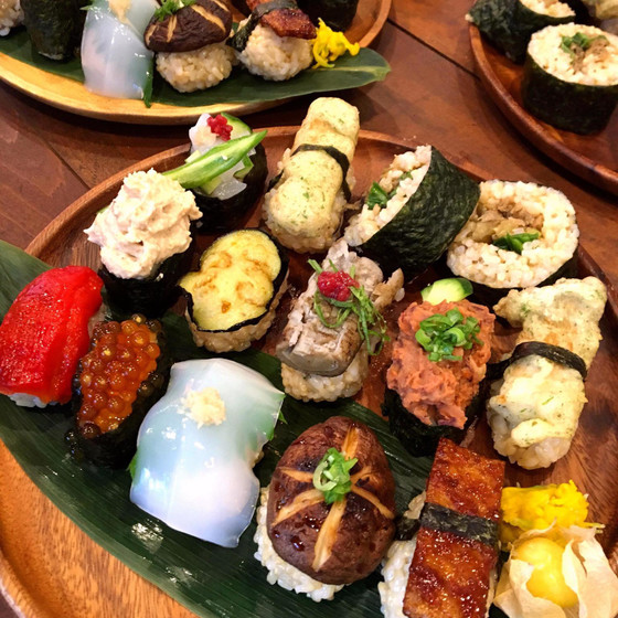 野菜のビーガン寿司(杉並区方南町のカフェトコトコで開催です)