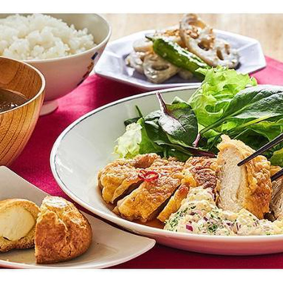 【クスパアワード受賞特典付き】大人気！揚げないチキン南蛮定食