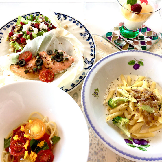 【8月後半シーメニュー】2種のパスタでサマーランチ♪