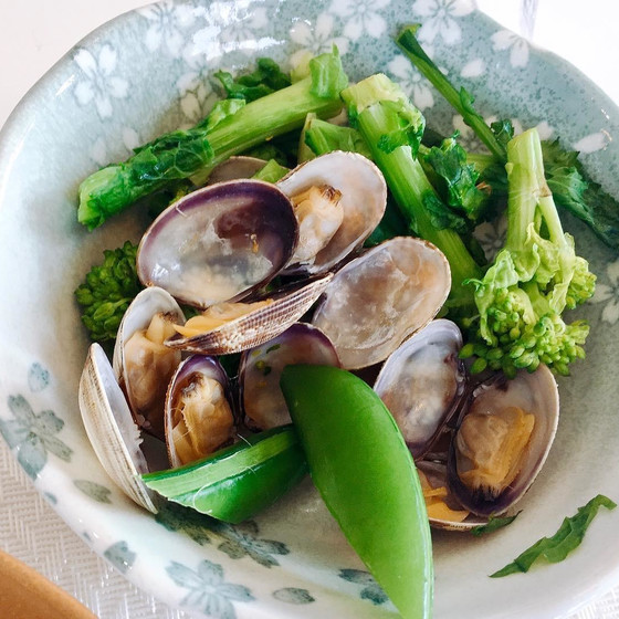 【3】あさりと春野菜の酒蒸し