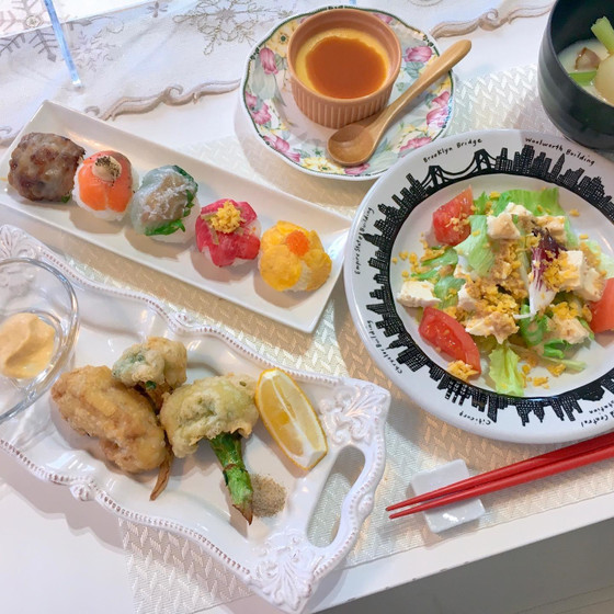 【11月後半限定シーメニュー】#ホムパの極意 ＃リラシークッキング 5種のカラフル手まり寿司と“サクフワ”フリットで作る、秋のおもてなし料理♪