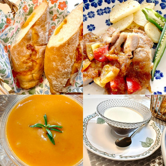 【9月前半限定リラメニュー】チーズスティックパンと豚肉のグリル〜トマトオニオンソース〜