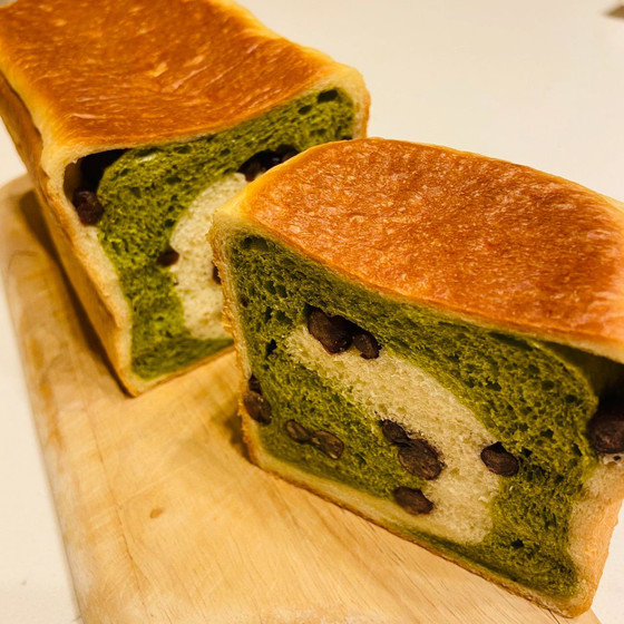 【オンライン】抹茶と甘納豆の彩り食パン