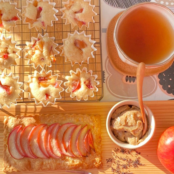 りんごづくし〜パイ＆カップケーキ＆ティー〜紅茶豆乳カスタード